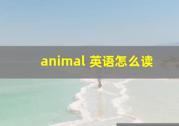 animal 英语怎么读